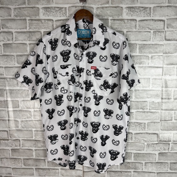 Dixxon Flannel Co Form and Function Engine AOP D-Lite Button Up Shirt Mens LARGE - Picture 2 of 8